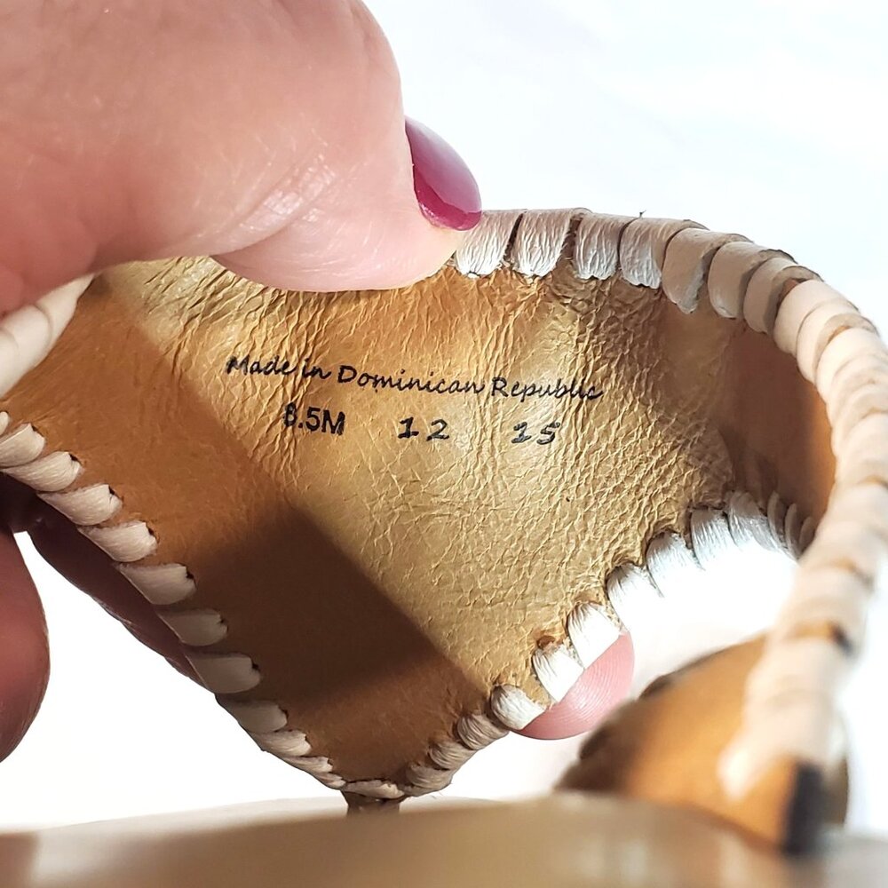 EUC Jack Rogers Alana Tassel Thong Sandal Navy White Leather Women's Size 8.5M - Picture 6 of 10